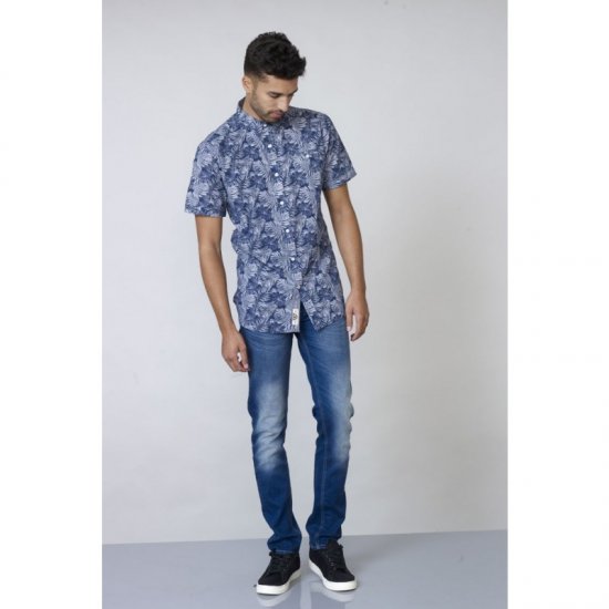 D555 Sheldon Hawaii Shirt Navy - Košile - Košile 2XL-10XL