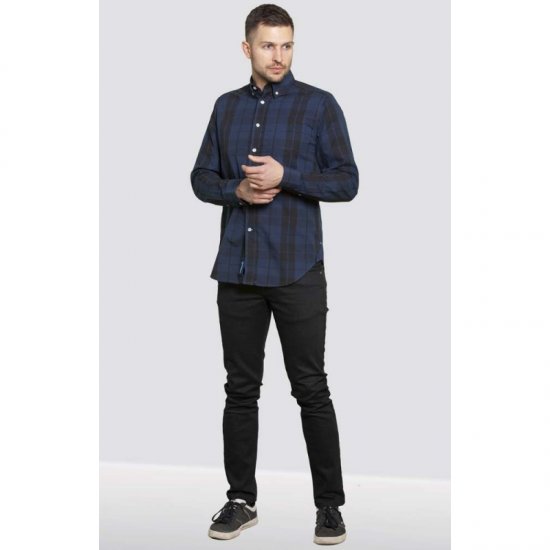 D555 Davenport Long Sleeve Shirt Navy - Košile - Košile 2XL-10XL
