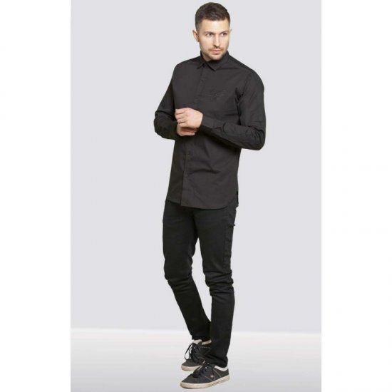 D555 Michael Couture Stretch Shirt Black - Košile - Košile 2XL-10XL