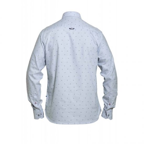 D555 Addington Printed Oxford Shirt Blue - Košile - Košile 2XL-10XL