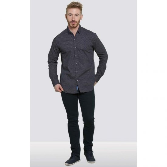 D555 Babworth Long Sleeve Shirt Navy - Košile - Košile 2XL-10XL