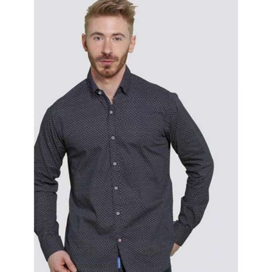 D555 Babworth Long Sleeve Shirt Navy - Košile - Košile 2XL-10XL