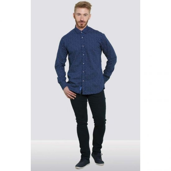 D555 Bainton Long Sleeve Shirt Navy - Košile - Košile 2XL-10XL