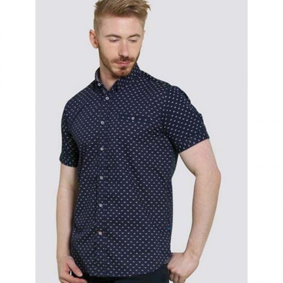 D555 Barrington Short Sleeve Shirt Navy - Košile - Košile 2XL-10XL