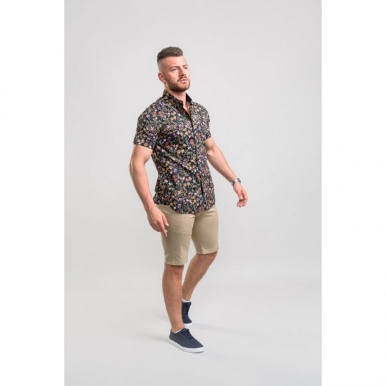 D555 Emmet Floral Shirt Black - Košile - Košile 2XL-10XL