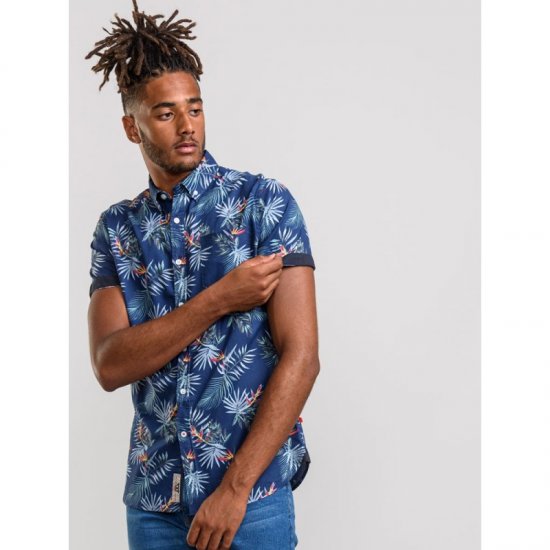 D555 Reuben Hawaii Shirt Navy - Košile - Košile 2XL-10XL