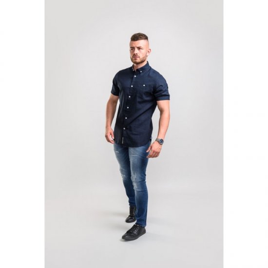 D555 Brixton Shirt Navy - Košile - Košile 2XL-10XL