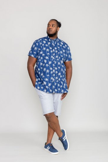 D555 BURLEY Palm Tree Print Shirt - Košile - Košile 2XL-10XL