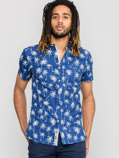 D555 BURLEY Palm Tree Print Shirt - Košile - Košile 2XL-10XL