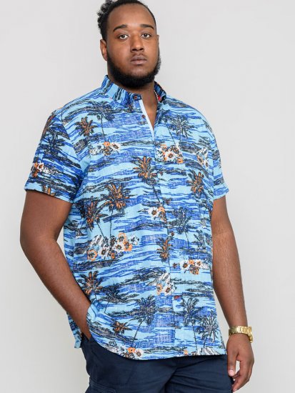 D555 CHARFORD Hawaiian Reverse Printed Shirt - Košile - Košile 2XL-10XL