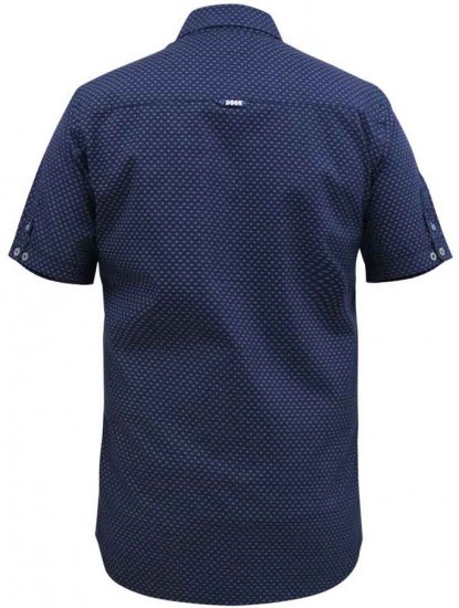 D555 Telford S/S Micro Ao Print Shirt Navy - Košile - Košile 2XL-10XL