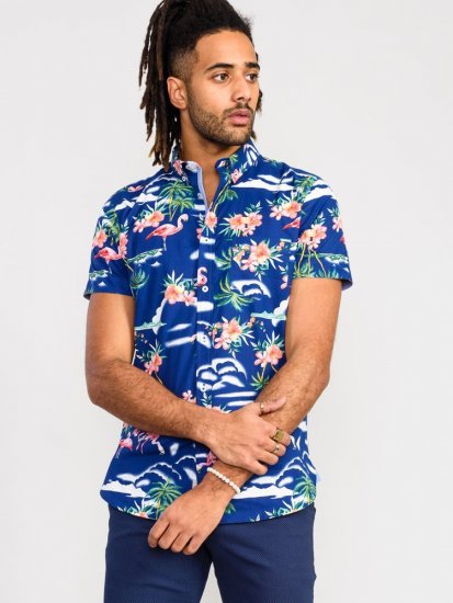 D555 Durham Flamingo Hawaiian Ao Print Shirt - Košile - Košile 2XL-10XL
