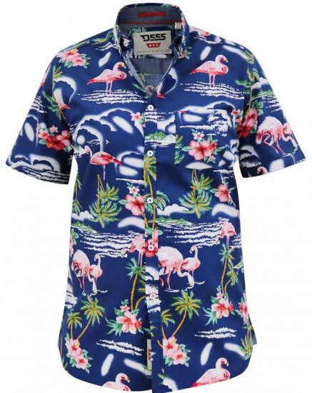 D555 Durham Flamingo Hawaiian Ao Print Shirt - Košile - Košile 2XL-10XL