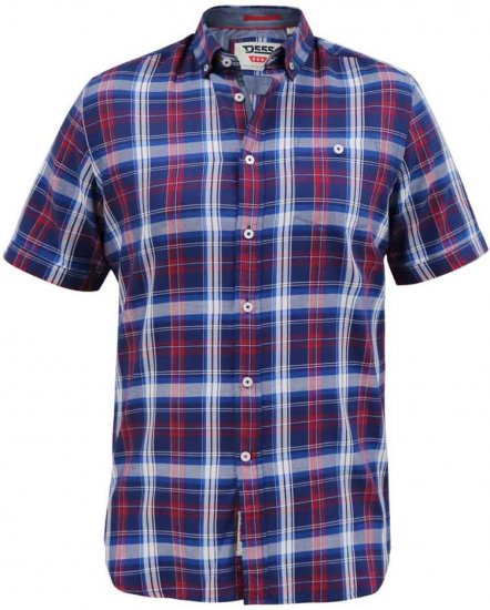 D555 Portland Check Button Down Collar S/S Shirt - Košile - Košile 2XL-10XL
