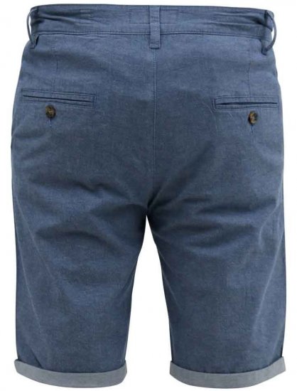 D555 Alderton Stretch Chambray Shorts Navy - Šortky - Šortky Nadměrné Velikosti W40-W60