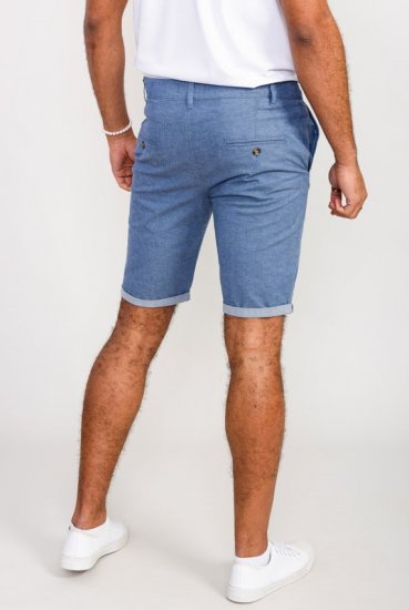 D555 Alderton Stretch Chambray Shorts Navy - Šortky - Šortky Nadměrné Velikosti W40-W60