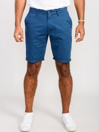 D555 Nelson Stretch Chino Shorts Blue - Šortky - Šortky Nadměrné Velikosti W40-W60