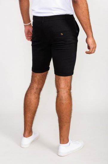 D555 Nelson Stretch Chino Shorts Black - Šortky - Šortky Nadměrné Velikosti W40-W60
