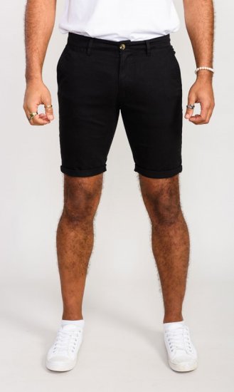 D555 Nelson Stretch Chino Shorts Black - Šortky - Šortky Nadměrné Velikosti W40-W60