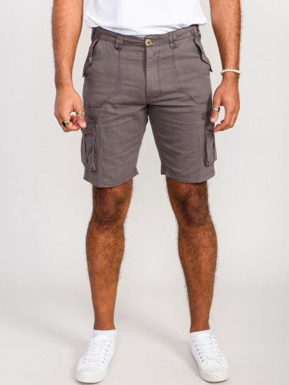 D555 Melton Cotton Cargo Shorts Grey - Šortky - Šortky Nadměrné Velikosti W40-W60