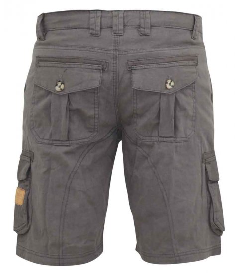 D555 Melton Cotton Cargo Shorts Grey - Šortky - Šortky Nadměrné Velikosti W40-W60