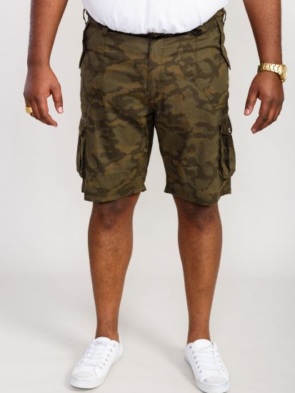 D555 Woobridge Camo Cotton Cargo Shorts - Šortky - Šortky Nadměrné Velikosti W40-W60