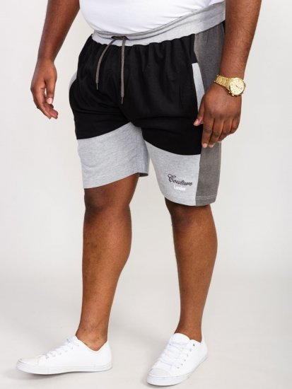 D555 Kirton Couture Elasticated Waistband Shorts Black/Charcoal - Tepláky & kraťasy - Tepláky a Teplákové Kraťasy 2XL-12XL