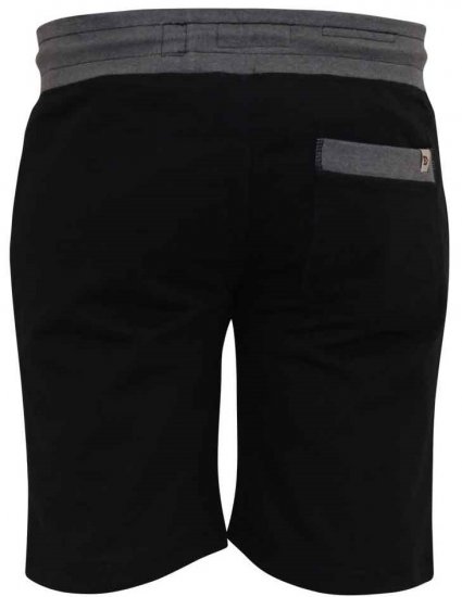 D555 Sutton Elasticated Waist Shorts With Embroidery Black - Tepláky & kraťasy - Tepláky a Teplákové Kraťasy 2XL-12XL