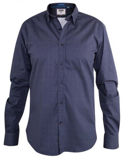 D555 Barker Printed Shirt Navy - Košile - Košile 2XL-10XL