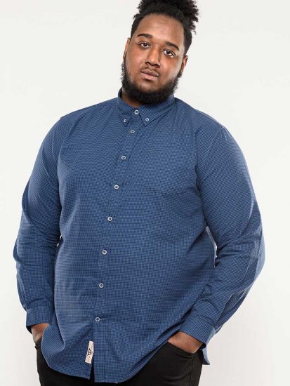 D555 Melbourne Gingham Check Long Sleeve Button Down Shirt - Košile - Košile 2XL-10XL