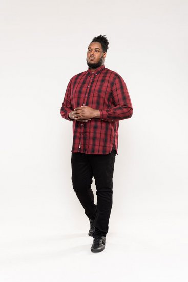 D555 Benalla Check Long Sleeve Button Down Shirt - Košile - Košile 2XL-10XL
