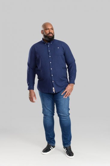 D555 Sennon LS Linen Mix Shirt - Košile - Košile 2XL-10XL