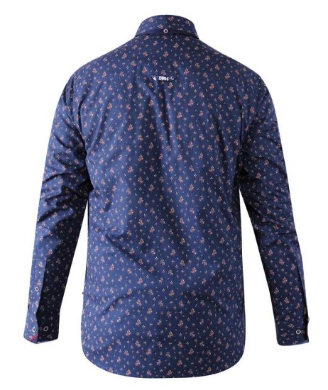D555 Edmund AOP Shirt Navy - Košile - Košile 2XL-10XL