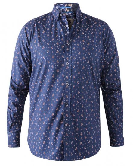 D555 Edmund AOP Shirt Navy - Košile - Košile 2XL-10XL