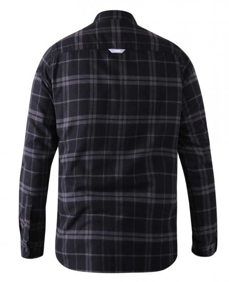 D555 Harwich Flannel Check Shirt Black - Košile - Košile 2XL-10XL