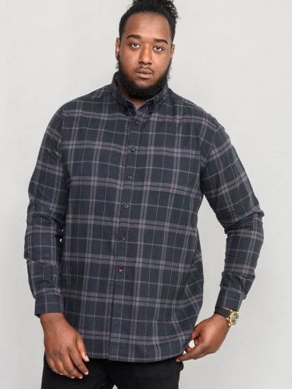 D555 Harwich Flannel Check Shirt Black - Košile - Košile 2XL-10XL