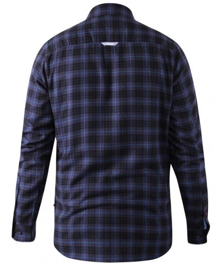 D555 Dovercourt Flannel Check Shirt Blue and Black - Košile - Košile 2XL-10XL