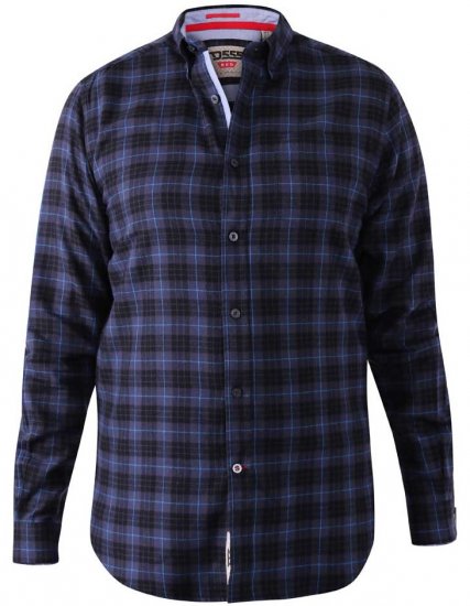 D555 Dovercourt Flannel Check Shirt Blue and Black - Košile - Košile 2XL-10XL