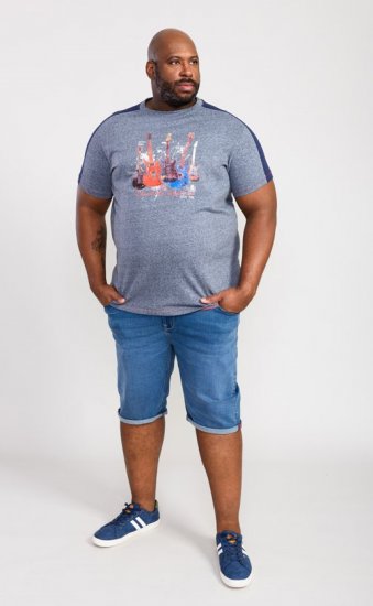 D555 Sharnbrook Electric Legends Guitar Print T-Shirt - Trička - Trička nadměrné velikosti - 2XL-14XL