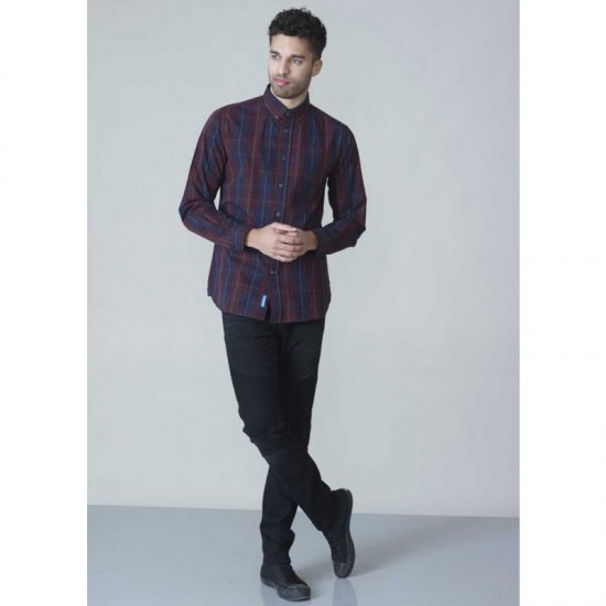 D555 Grady Long Sleeve Check Shirt - Košile - Košile 2XL-10XL