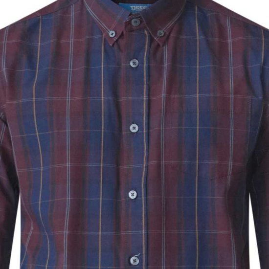 D555 Grady Long Sleeve Check Shirt - Košile - Košile 2XL-10XL