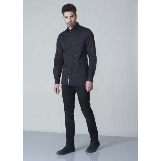 D555 Jahine Long Sleeve Printed Shirt Black - Košile - Košile 2XL-10XL