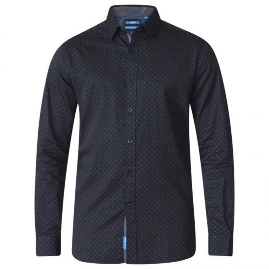 D555 Jahine Long Sleeve Printed Shirt Black - Košile - Košile 2XL-10XL