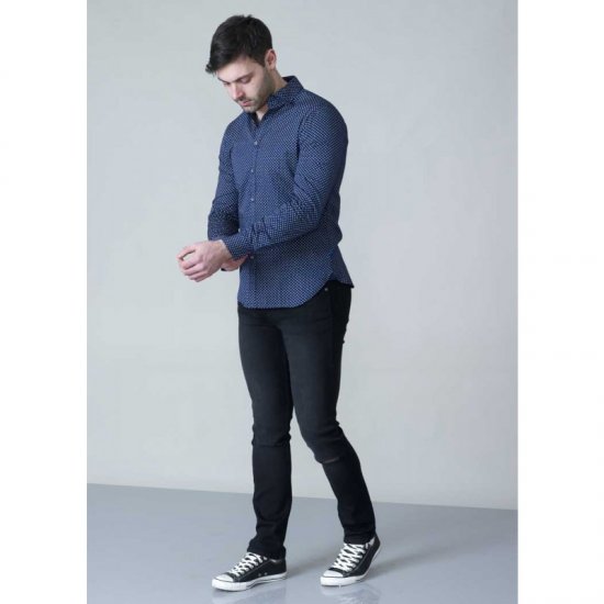 D555 Lavar Long Sleeve Diamond Printed Shirt - Košile - Košile 2XL-10XL