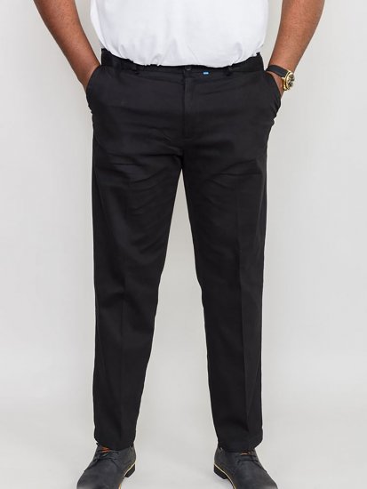 D555 Bruno Stretch Chino pants with Extenda Waist Black - Džíny & kalhoty - Džíny a Kalhoty - W40-W70