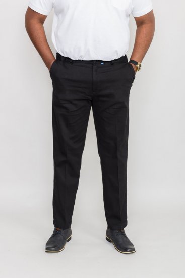 D555 Bruno Stretch Chino pants with Extenda Waist Black - Džíny & kalhoty - Džíny a Kalhoty - W40-W70