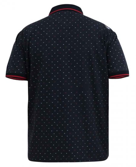 D555 Ashwell Ao Printed Polo Shirt Dark Navy - Polokošile - Polokošile 2XL-8XL - Trička s límečkem 2XL-8XL