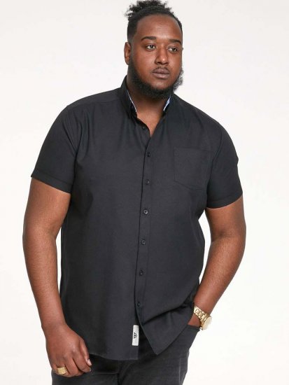 D555 James Short Sleeve Oxford Shirt Black - Košile - Košile 2XL-10XL
