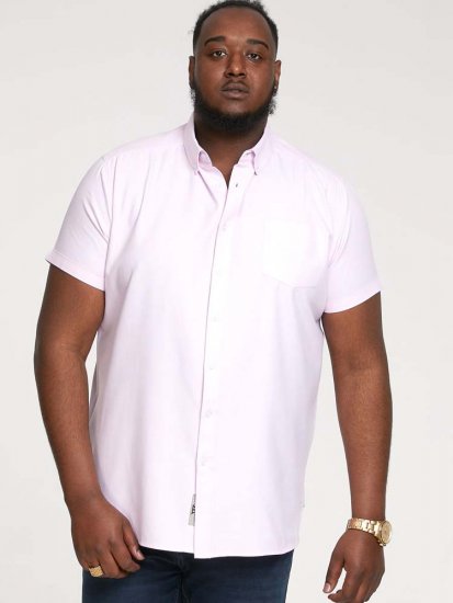 D555 James Short Sleeve Oxford Shirt Pink - Košile - Košile 2XL-10XL