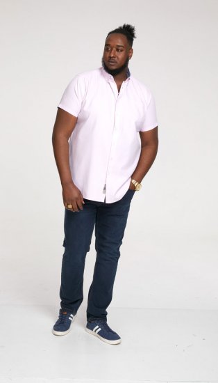 D555 James Short Sleeve Oxford Shirt Pink - Košile - Košile 2XL-10XL